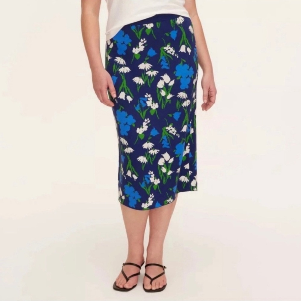 kate spade Navy Floral Pencil Skirt with Blue and White Flowers